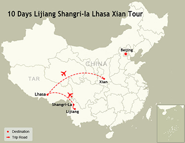 10 Days Lijiang Shangri-la Lhasa Xian Tour
