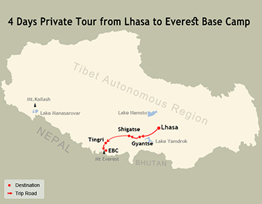 4 Days Private Tour from Lhasa to Everest Base Camp