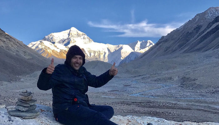 Sunrise of Mount Everest from Tibet Everest Base Camp
