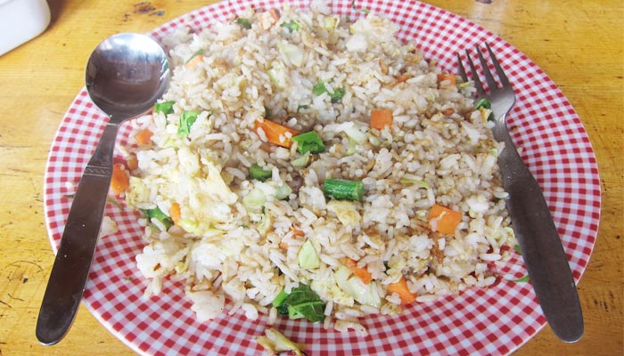 Fried rice in Rongbuk Monastery