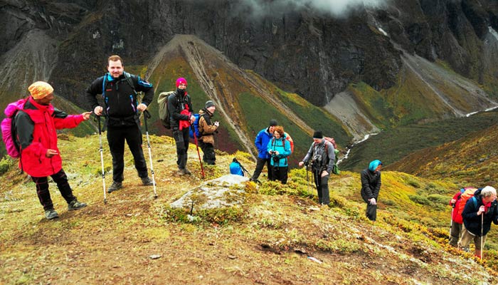 Trekking in Gama Valley in autumn