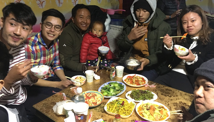 Dinner at Tibet Everest Base Camp Tent Guesthouse