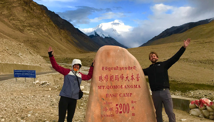 View of the majestic Everest peak at Everest Base Camp
