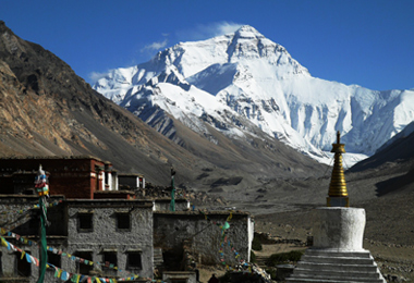 Rongbuk Monastery is one of the best places to view Mt. Everest.