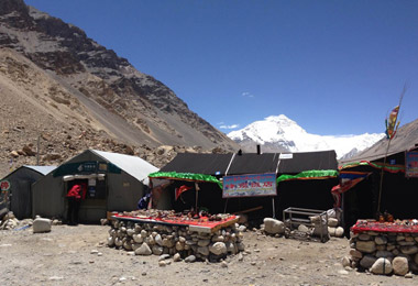 There are tent restaurants and a post office in Everest Base Camp.