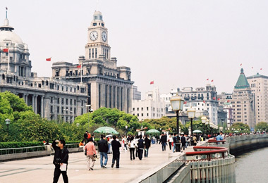 One mile stroll along the Bund affords many spectacular views