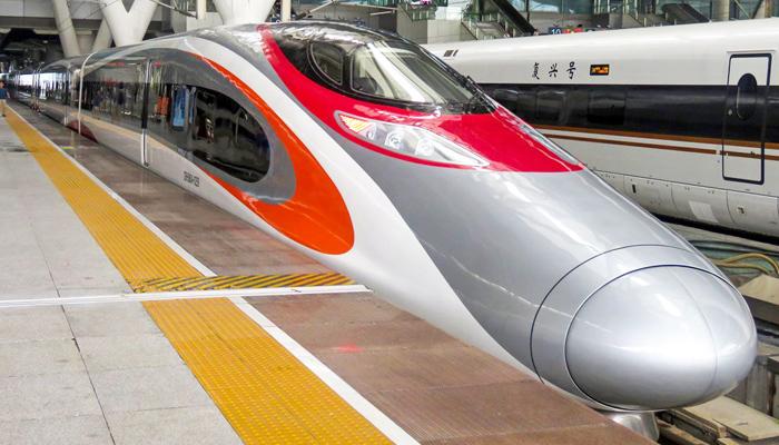 Hongkong to Guangzhou high speed train