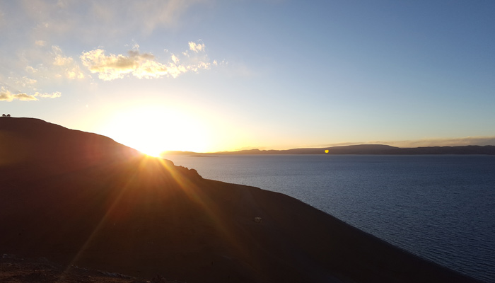 Stunning sunrise over Namtso Lake