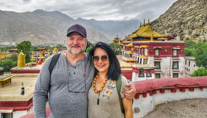 Senior tourists Tashilhunpo Monastery tour