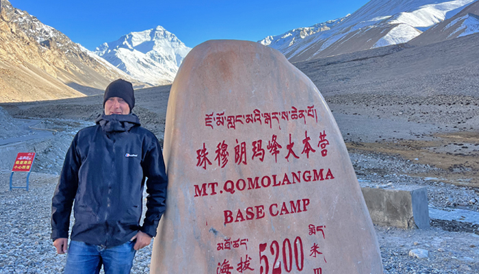 Mount Everest north face from Everest Base Camp in Tibet