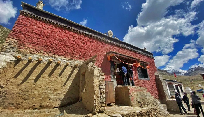 Southern face of Mount Kailash from Selung Monastery