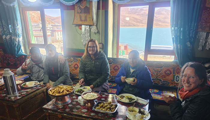 Enjoy our farmhouse Lunch by Yamdrok Lake