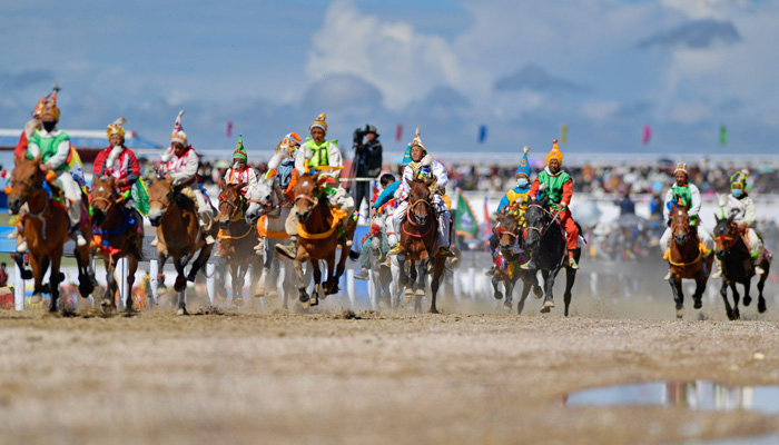 Tibet Horse Racing Festival in summer