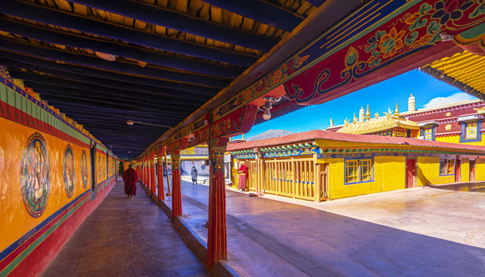 Precious ancient architecture within the Jokhang Temple