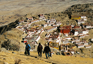 Hiking aroung Ganden Monastery