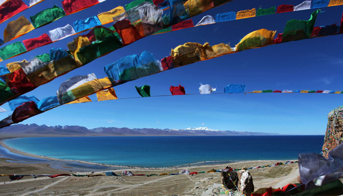 Lake Namtso is one of he three holy lakes in Tibet