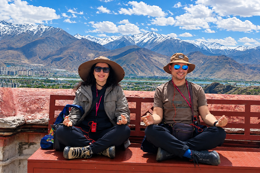 Meditating with Mountain Views at Drepung Monastery