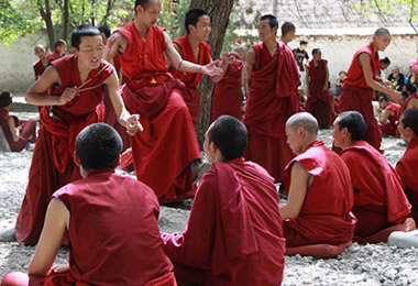 The famous monk debating in Sera Monastery