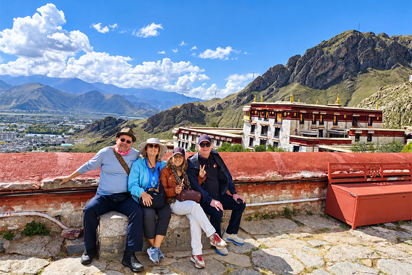 Travelers at Drepung Monastery in Lhasa
