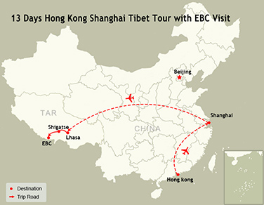 13 Days Hong Kong Shanghai Tibet Tour with EBC Visit