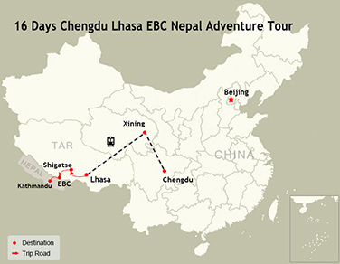 16 Days Chengdu Lhasa EBC Nepal Adventure Tour