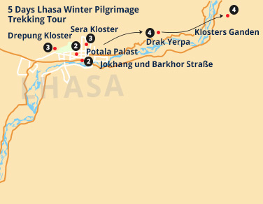 5 Days Lhasa Winter Pilgrimage Trekking Tour