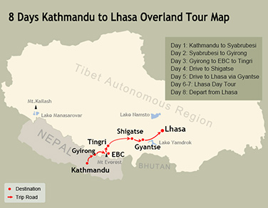 8 Days Kathmandu to Lhasa Driving Across Himalaya Overland Adventure Tour