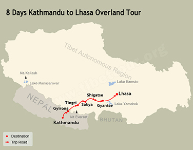 8 Days Kathmandu to Lhasa Overland Tour