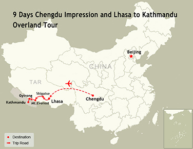9 Days Chengdu Impression and Lhasa to Kathmandu Overland Tour