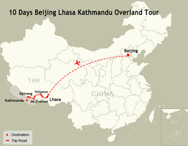 10 Days Beijing Lhasa Kathmandu Overland Tour