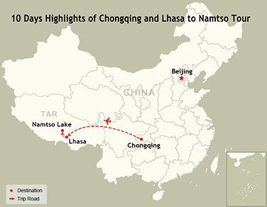 10 Days Highlights of Chongqing and Lhasa to Sacred Namtso Tour