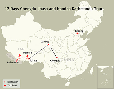 12 Days Chengdu Lhasa and Namtso Kathmandu Tour