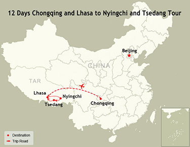 12 Days Chongqing and Lhasa to Nyingchi and Tsedang Tour