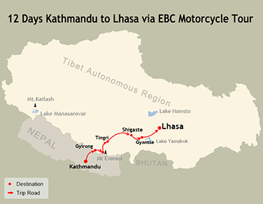 12 Days Kathmandu to Lhasa via EBC Motorcycle Tour