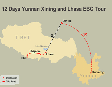 12 Days Yunnan Xining and Lhasa EBC Tour