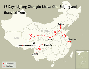 16 Days Lijiang Chengdu Lhasa Xian Beijing and Shanghai Tour