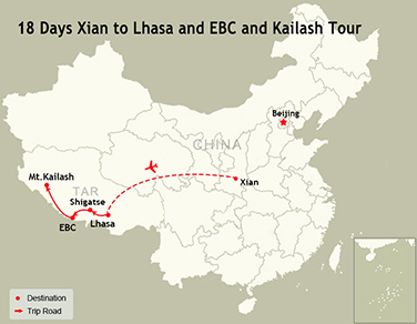 18 Days Xi’an to Lhasa and EBC and Manasarovar, Kailash Tour