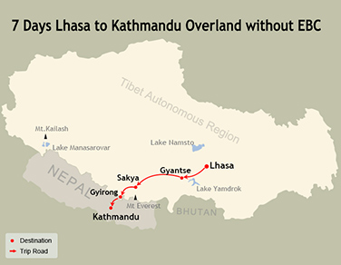 7 Days Lhasa to Kathmandu Overland without visiting Everest Base Camp