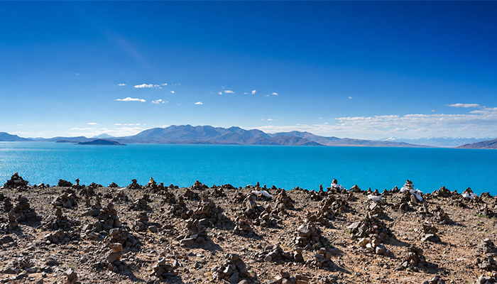 Mani Piles at Namtso Lake
