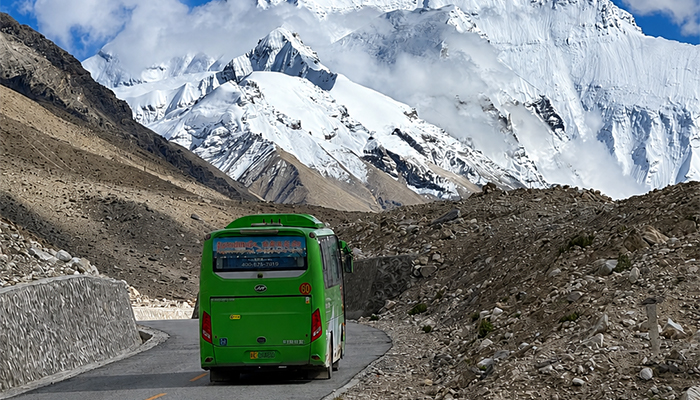 Take the eco-bus to Everest Base Camp