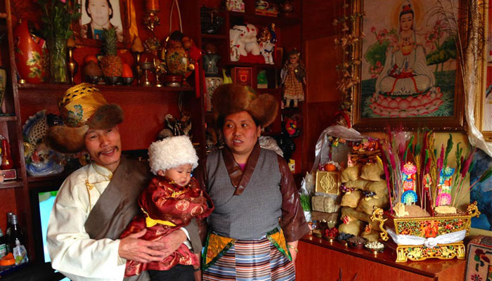 A Tibetan Family Celebrating New Year