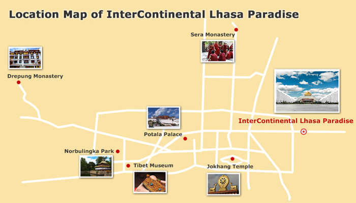 Location Map of InterContinental Lhasa Paradise