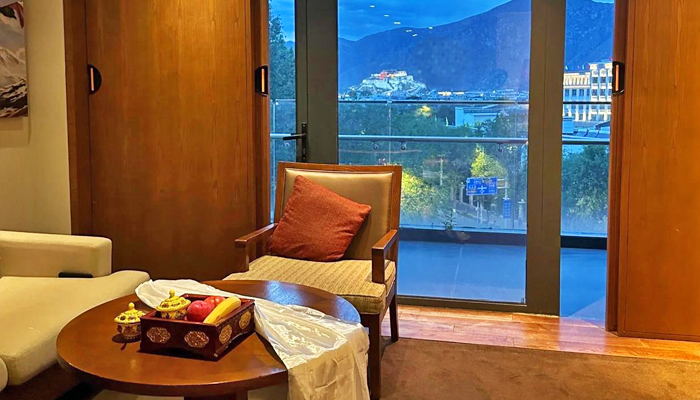 Guest room with Potala Palace view at St. Regis Lhasa Resort