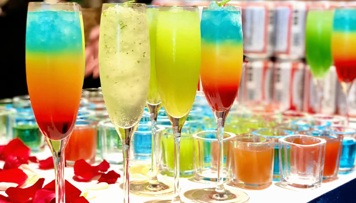 Beverages served at the bar