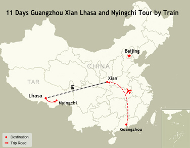 11 Days Guangzhou Xi’an Lhasa and Nyingchi Tour by Train