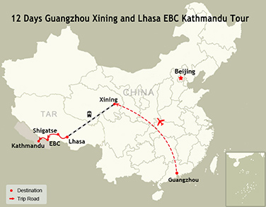 12 Days Guangzhou, Xining and Lhasa, EBC and Kathmandu Tour