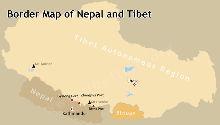  Border Map of Nepal and Tibet 