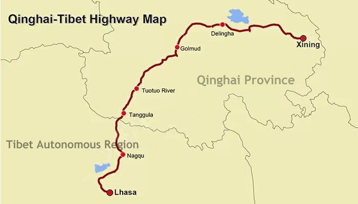 Map of Roads to Tibet