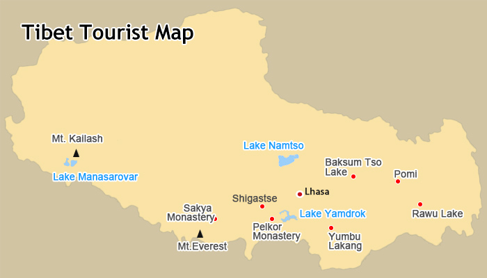  Tourists’ Map of Tibet 