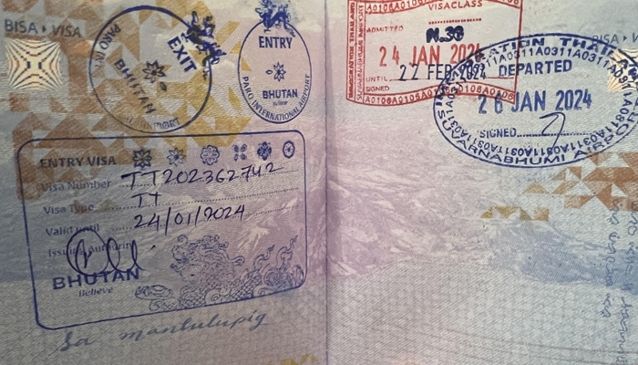 A sample of Bhutan Visa